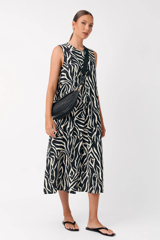 Toby Zebra Maxi Dress Zebra Dresses Adorne