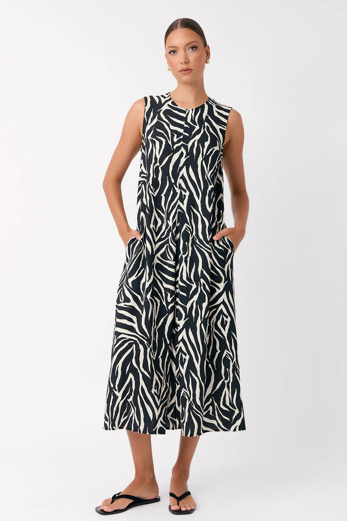 Toby Zebra Maxi Dress Zebra Dresses Adorne