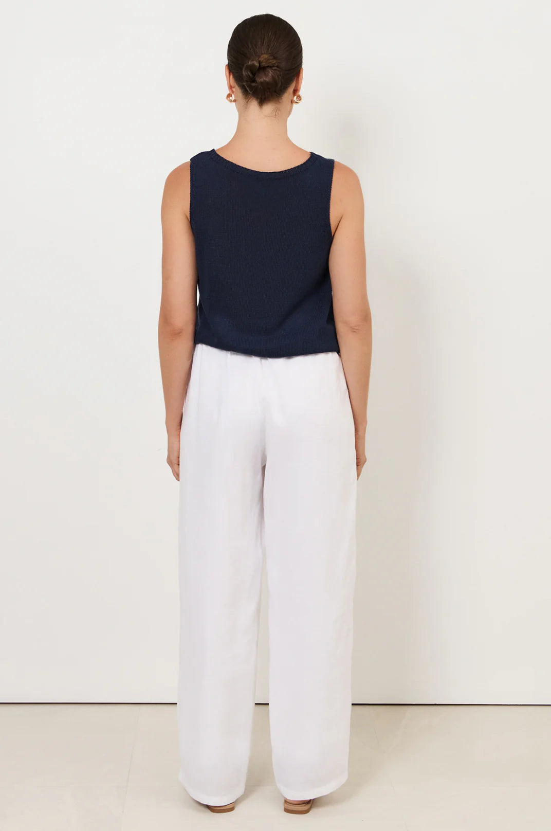 Alessia Lined Linen Pant White Bottoms Adorne