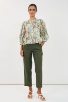 Tiffany Belted Linen Pant Khaki - Global Free Style
