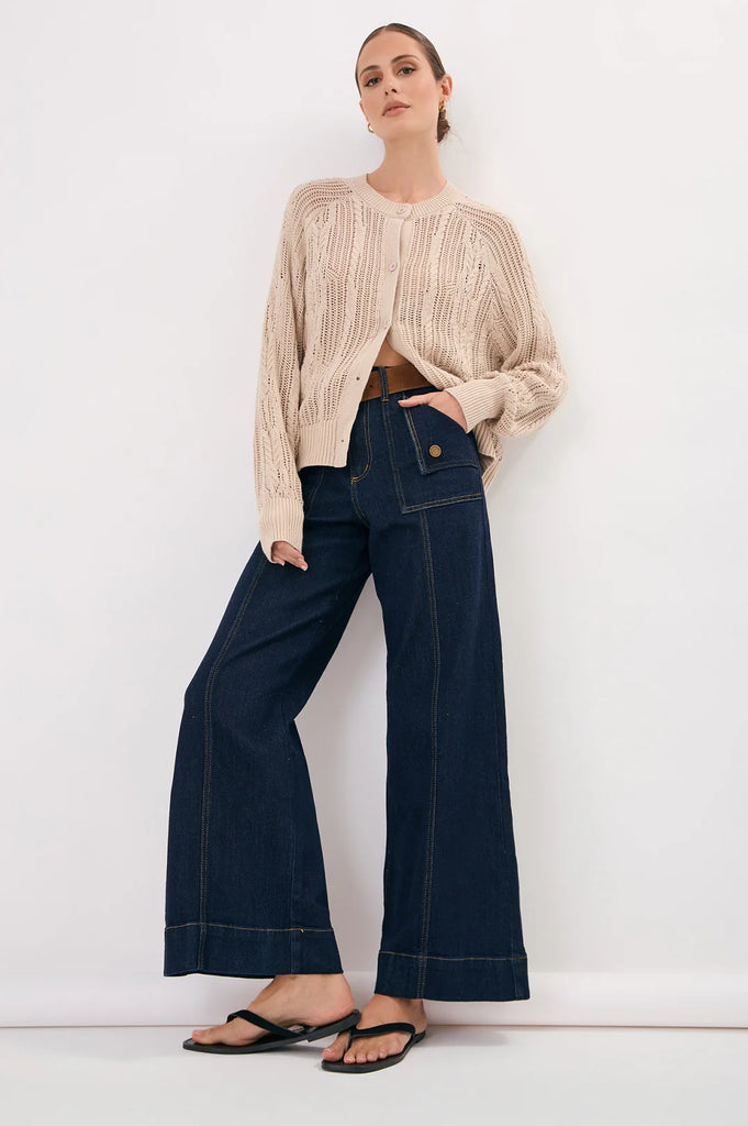 Freddy Cotton Knit Cardigan Camel Tops Adorne
