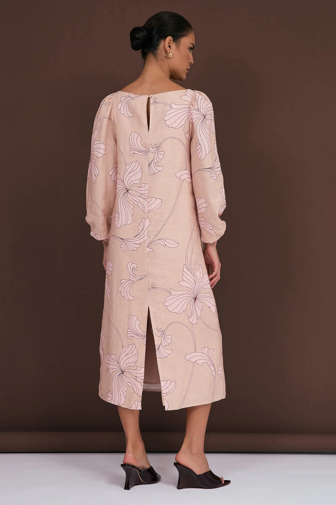 Marion Salvador Print Midi Dress Print Dresses Adorne