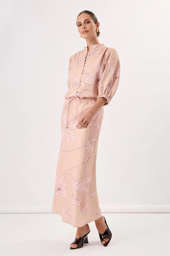 Lilian Salvador Print 3/4 Sleeve Shirt Print Tops Adorne