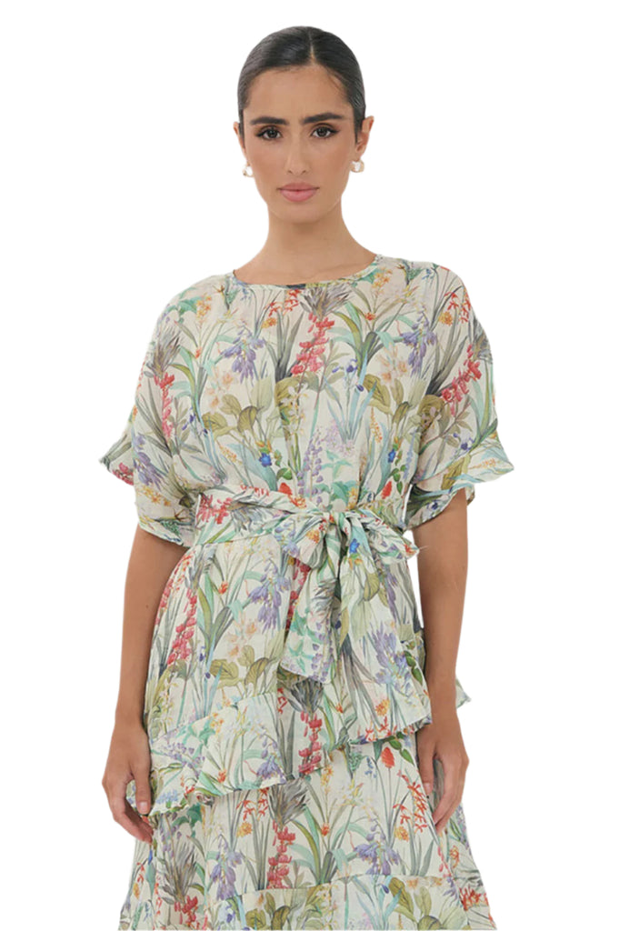 Alana Floral Ramie Midi Dress Floral Dresses Adorne