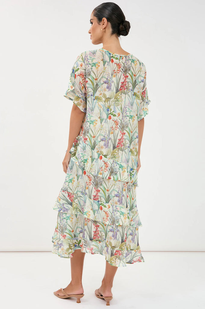 Alana Floral Ramie Midi Dress Floral Dresses Adorne