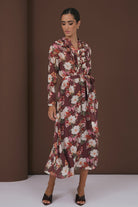 Becca Montilla Print Frill Dress Floral Dresses Adorne