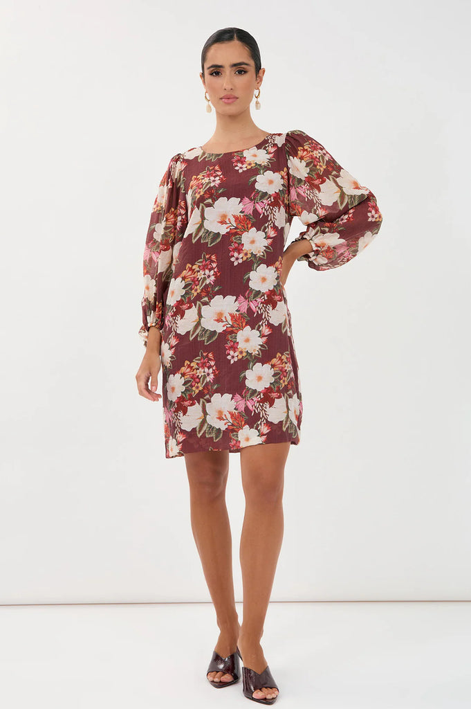Emery Montilla Print Short Dress Floral Dresses Adorne