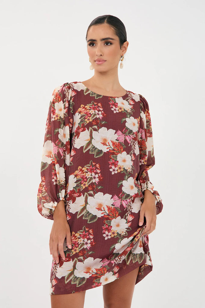Emery Montilla Print Short Dress Floral Dresses Adorne