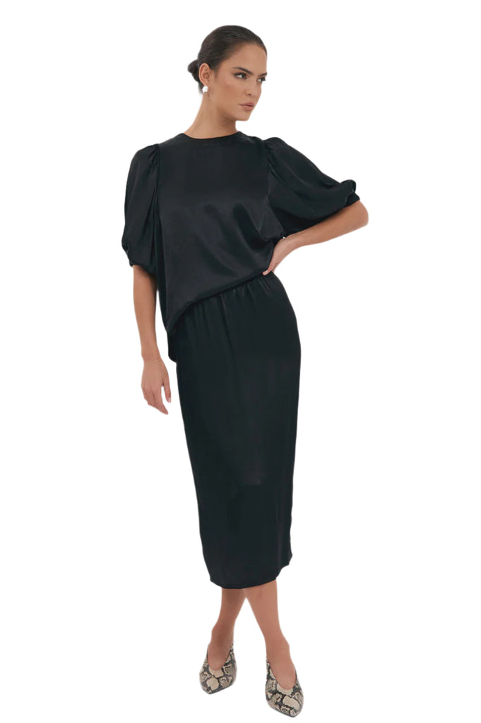 Brook Satin Skirt Black Skirts Adorne 8