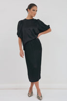 Brook Satin Skirt Black - Global Free Style