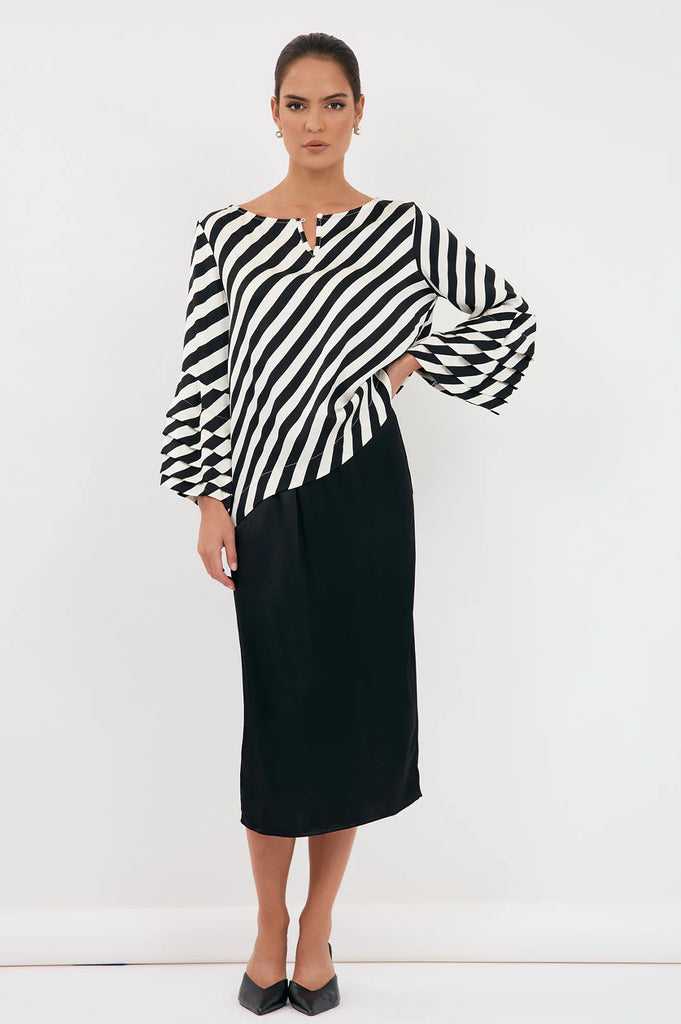 Brook Satin Skirt Black Skirts Adorne