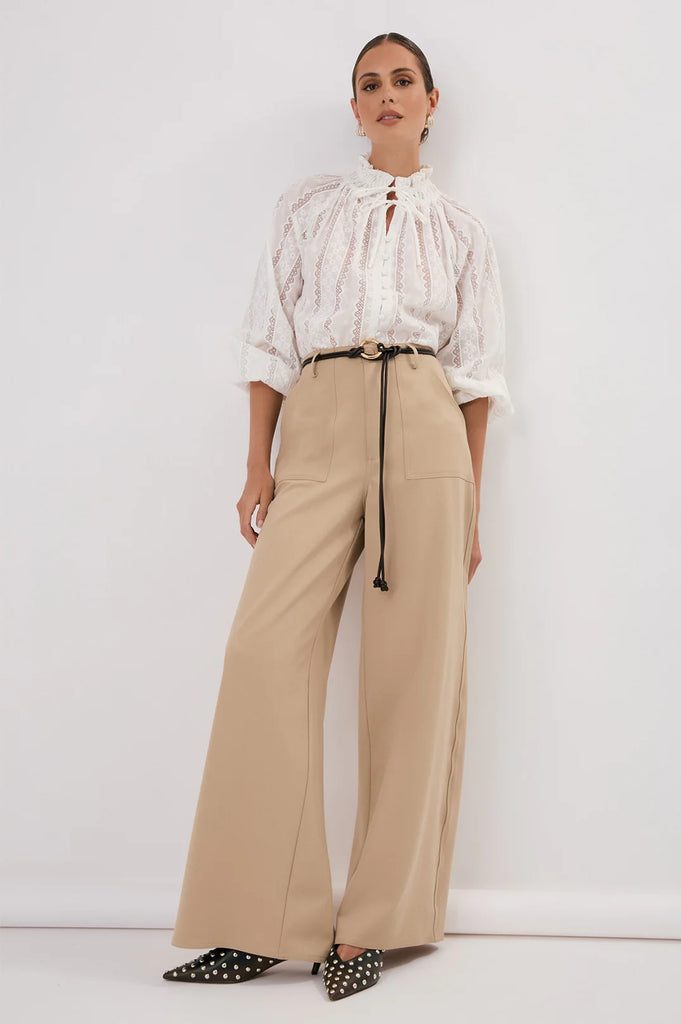 Opal Cotton Lace Shirt White Tops Adorne