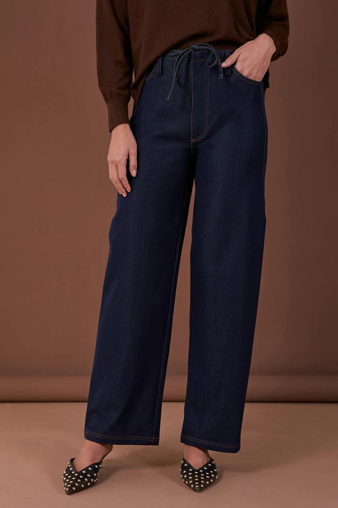 Chandler Drape Denim Pant Bottoms Adorne