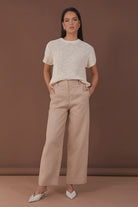 Lulu Wide Leg Linen Pant Camel Bottoms Adorne 8