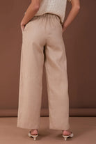 Lulu Wide Leg Linen Pant Camel Bottoms Adorne
