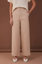 Lulu Wide Leg Linen Pant Camel Bottoms Adorne