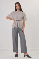 Lulu Wide Leg Linen Pant Grey Bottoms Adorne 8