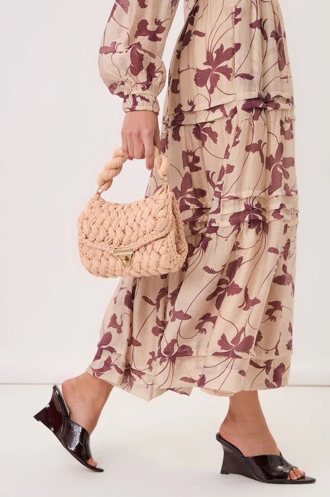 Eliana Long Sleeve Printed Maxi Dress Dresses Adorne