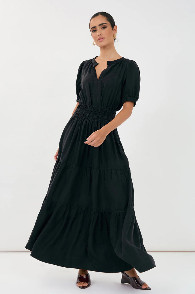 Violette Cupro Maxi Dress Black Dresses Adorne