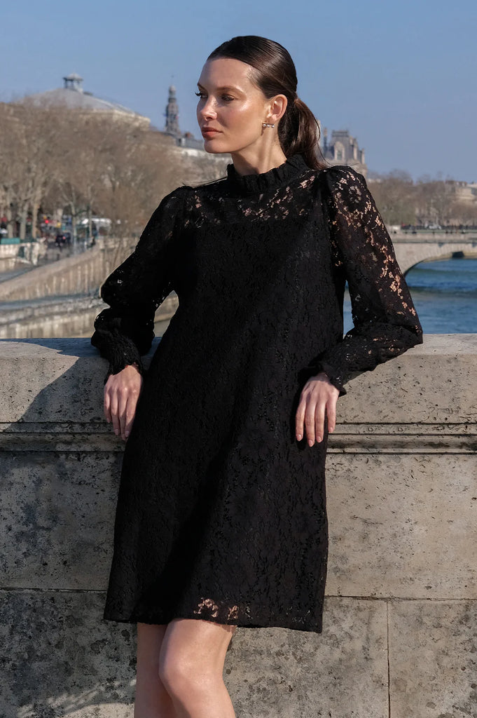 Olivia Long Sleeve Lace Dress Black Dresses Adorne