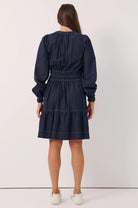 Violette Long Sleeve Short Denim Dress Denim Dresses Adorne