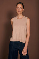 Tilly Cotton Cashmere Knit Top Camel - Global Free Style