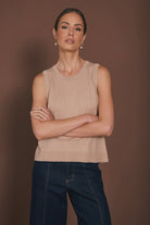 Tilly Cotton Cashmere Knit Top Camel - Global Free Style