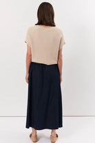 Aspyn Light Weight Denim Midi Skirt Denim - Global Free Style