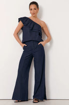 Pippa One Shoulder Light Weight Denim Top - Global Free Style