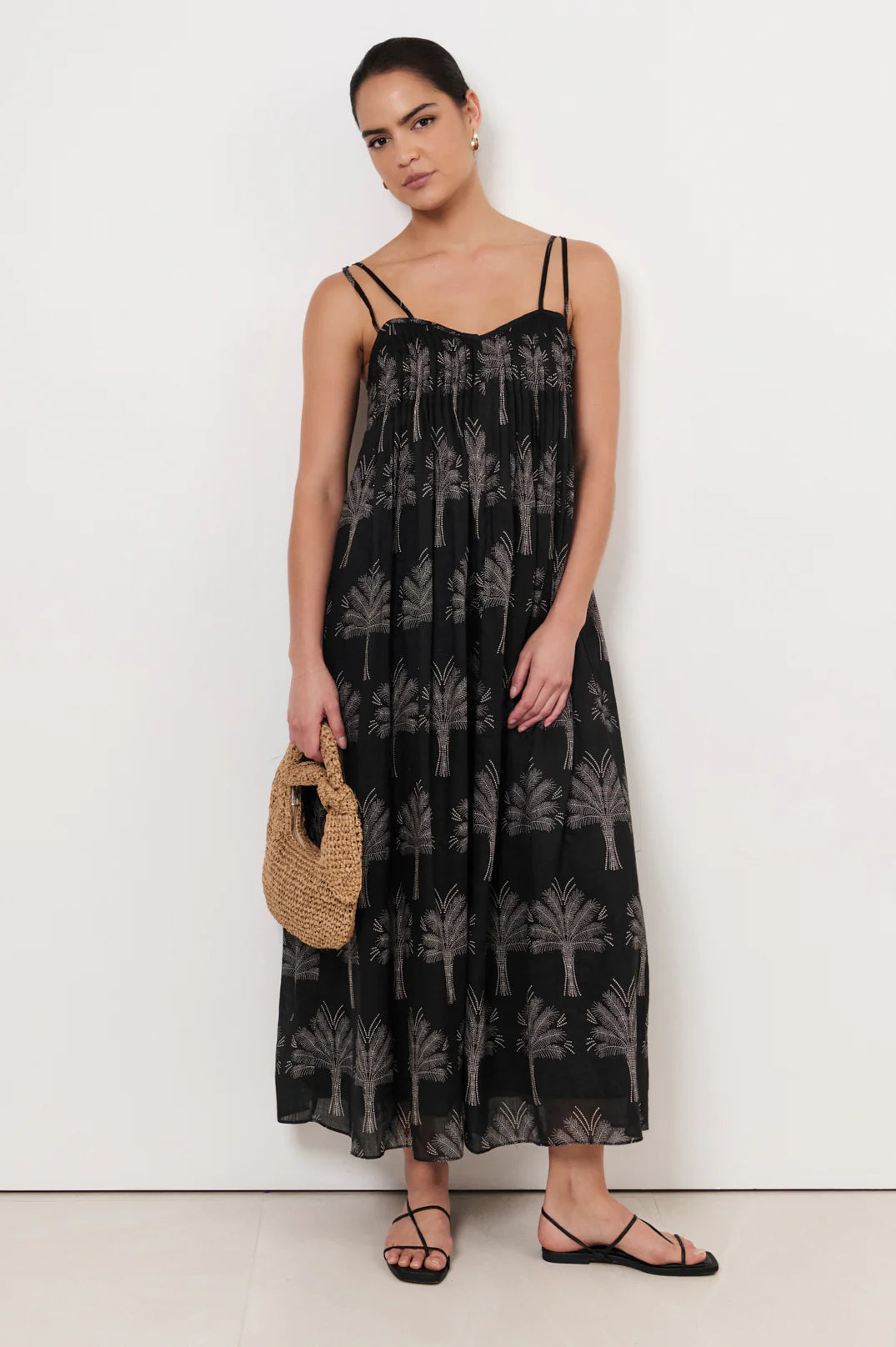 Indra Pintuck Maxi Dress Print - Global Free Style