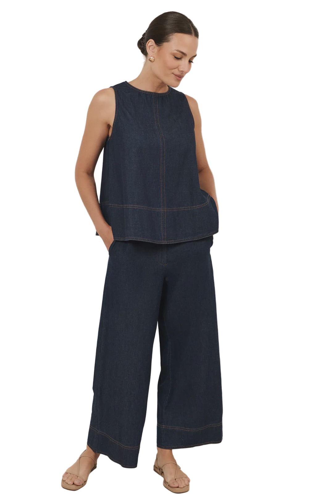 Agatha Crop Light Weight Denim Pant Denim Bottoms Adorne