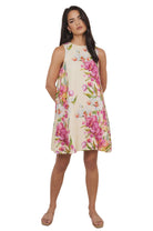 Cecelia A-Line Linen Dress Print Dresses Adorne