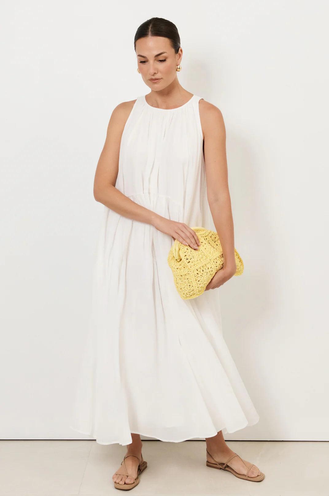 Ariah Midi Dress White Dresses Adorne