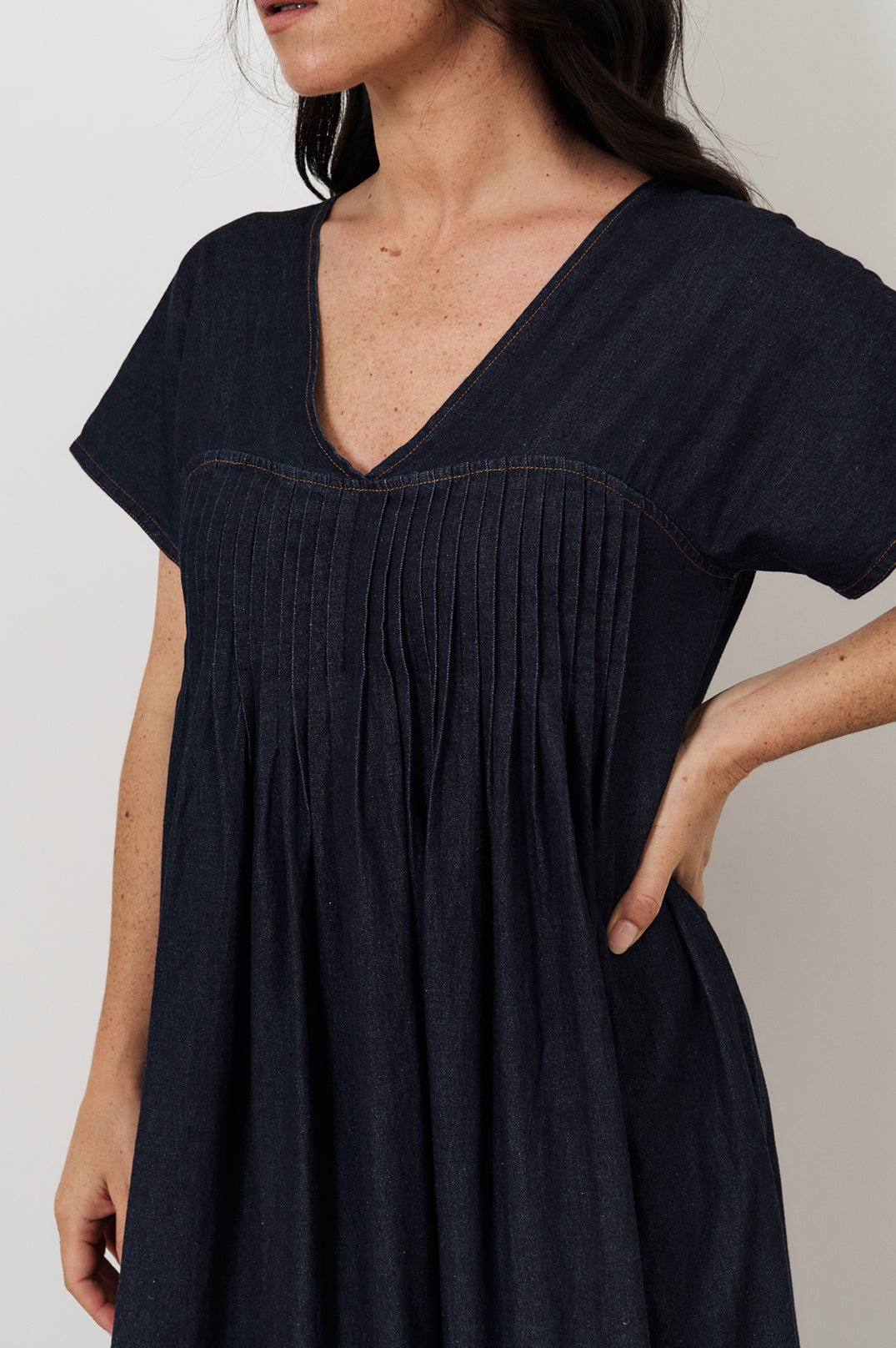 Sidney Light Weight Denim Maxi Dress Dresses Adorne