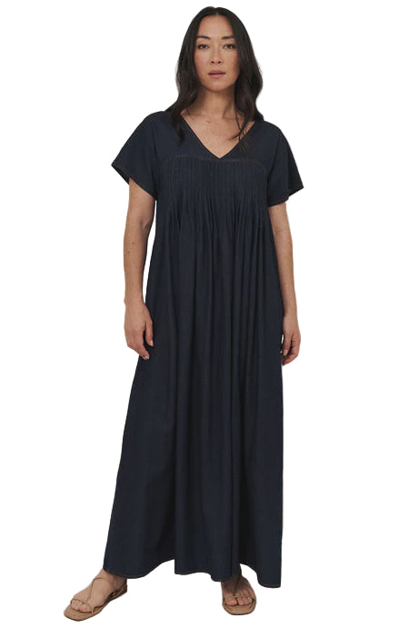 Sidney Light Weight Denim Maxi Dress Dresses Adorne