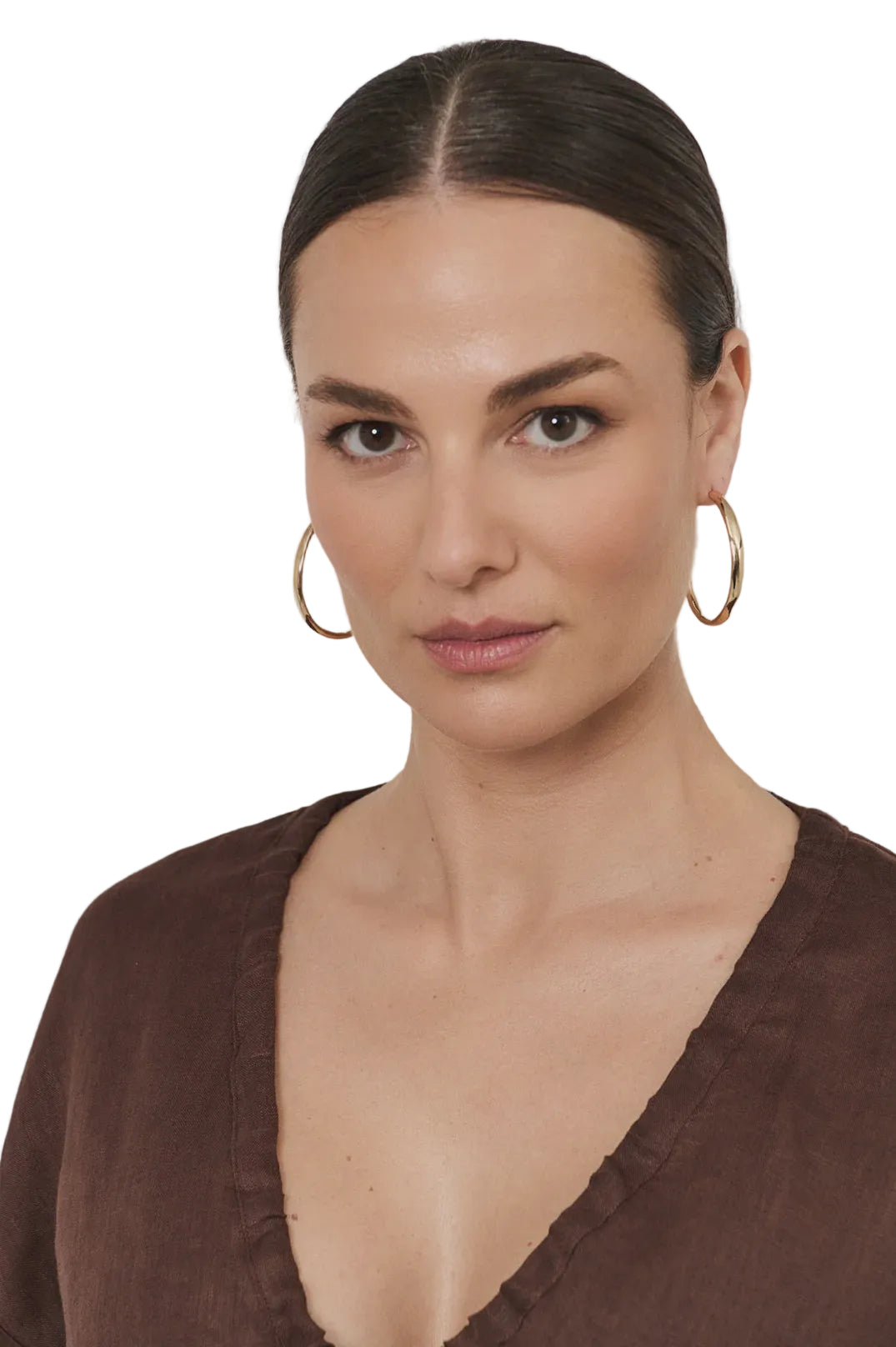 Mid Size Organic Shape Hoops GOLD - Global Free Style