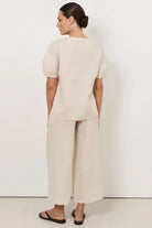 Maura Tie Detail Top Stone Tops Adorne