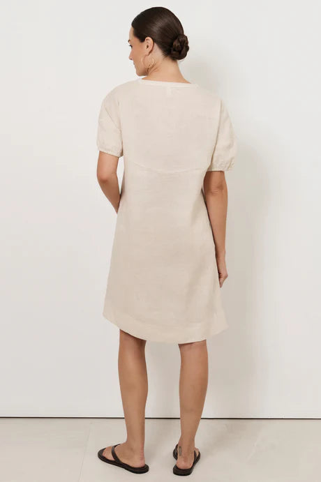 Maura Tie Detail Short Dress Stone Dresses Adorne