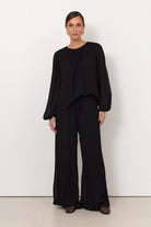 Asani Wide Leg Pant Black Bottoms Adorne
