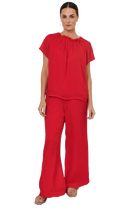 Asani Wide Leg Pant Red Bottoms Adorne S(8)