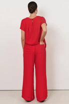 Asani Wide Leg Pant Red Bottoms Adorne
