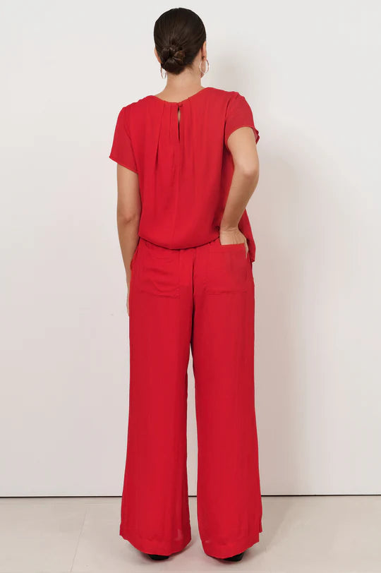 Asani Wide Leg Pant Red Bottoms Adorne