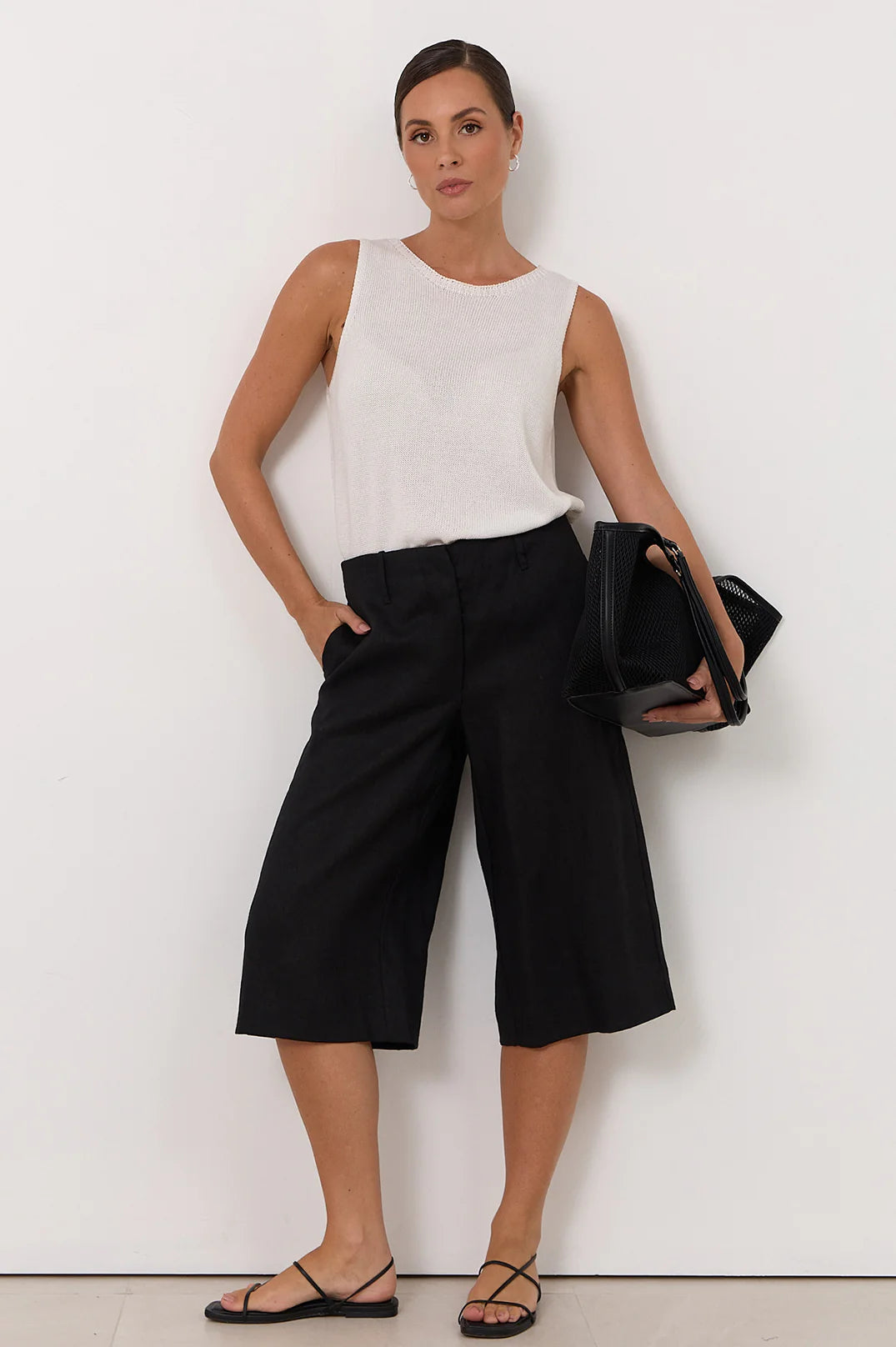 Jordana Longline Short Black Bottoms Adorne