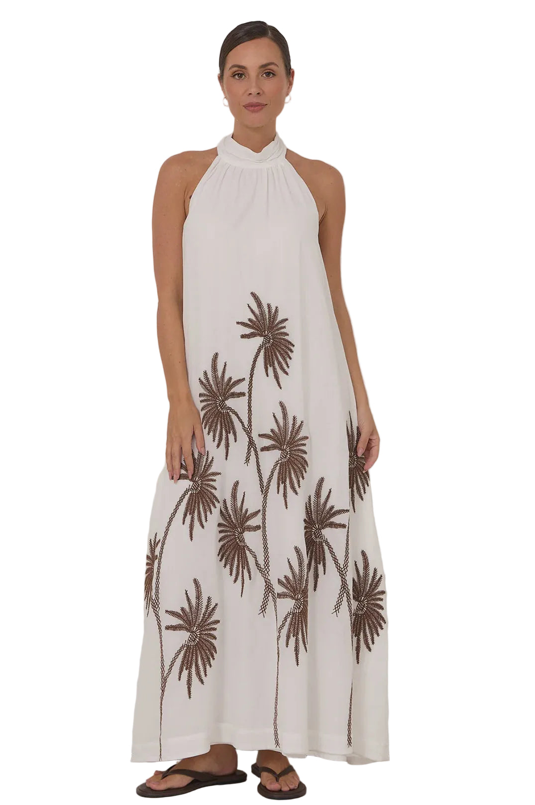 Kenzi High Neck Maxi Dress White Dresses Adorne S(8)