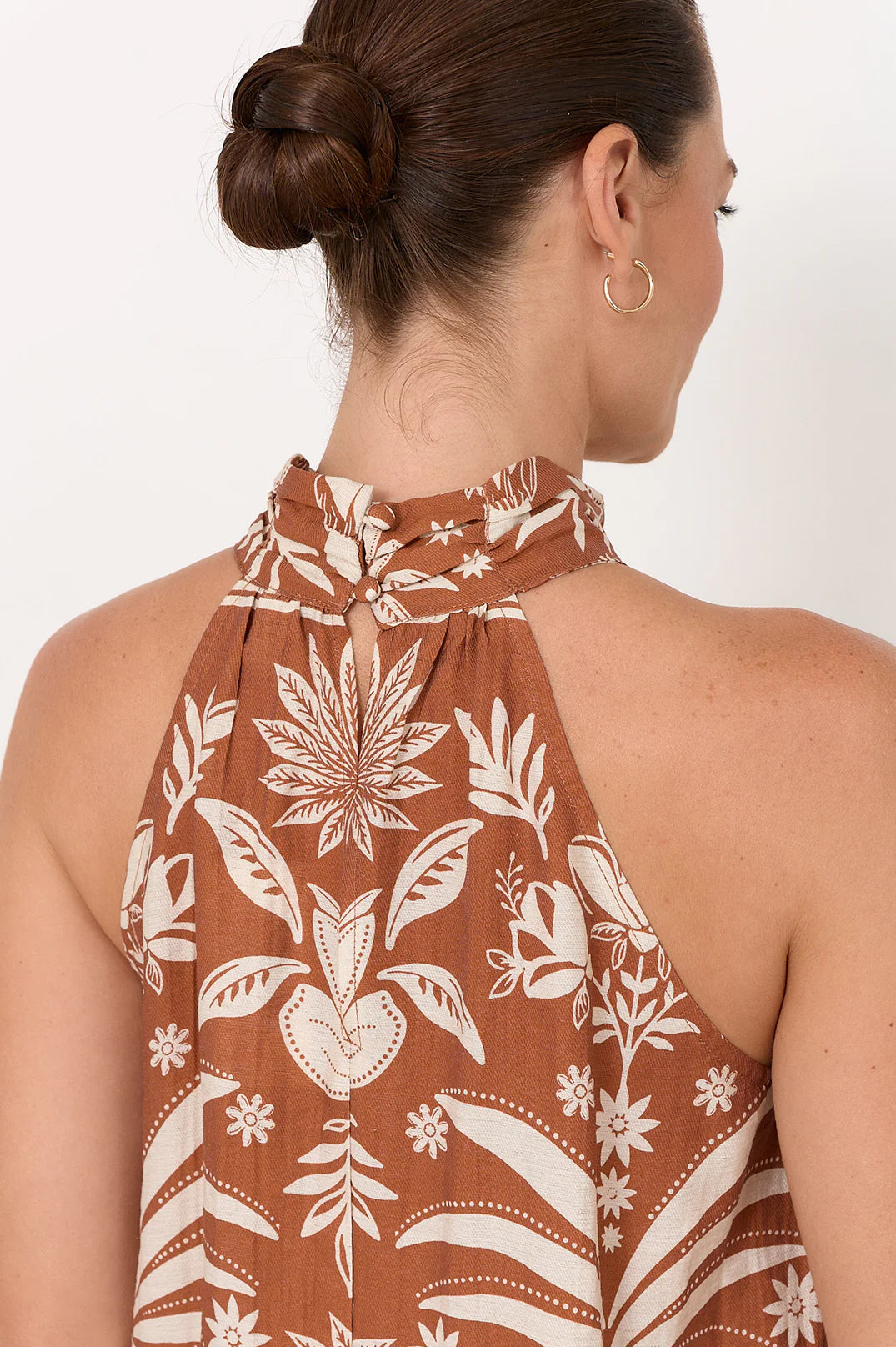 Kendra Hawaii Print High Neck Top Print Tops Adorne