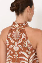 Kendra Hawaii Print High Neck Top Print Tops Adorne