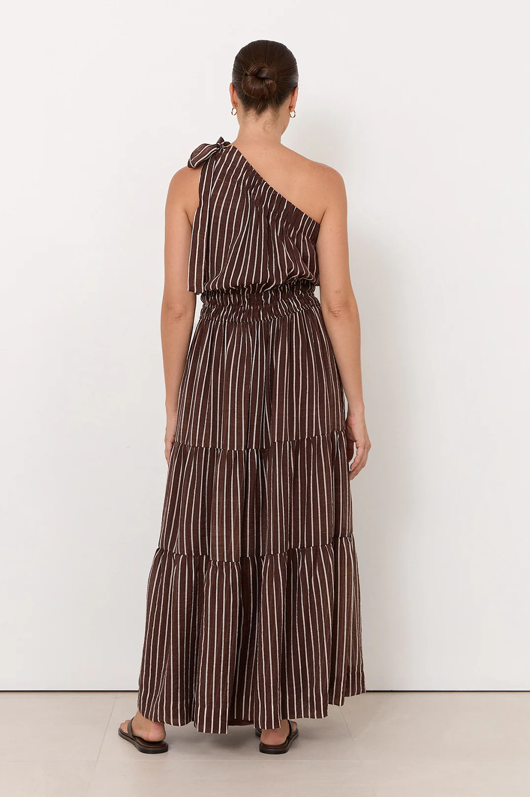 Eve One Shoulder Maxi Dress Stripe Dresses Adorne