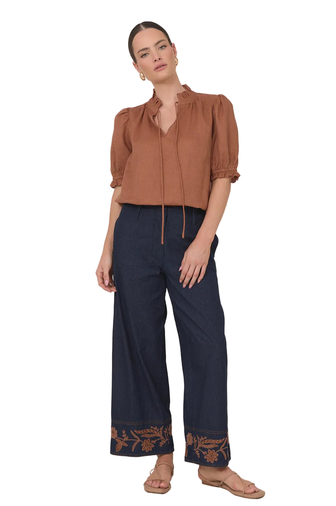 Jordana Light Weight Denim Crop Pant Denim Bottoms Adorne S(8)