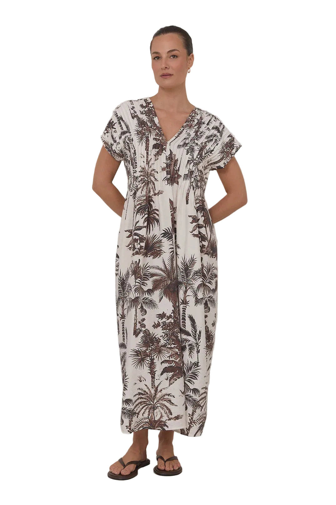 Dani Borneo Print Pleated Midi Dress Print Dresses Adorne S(8)