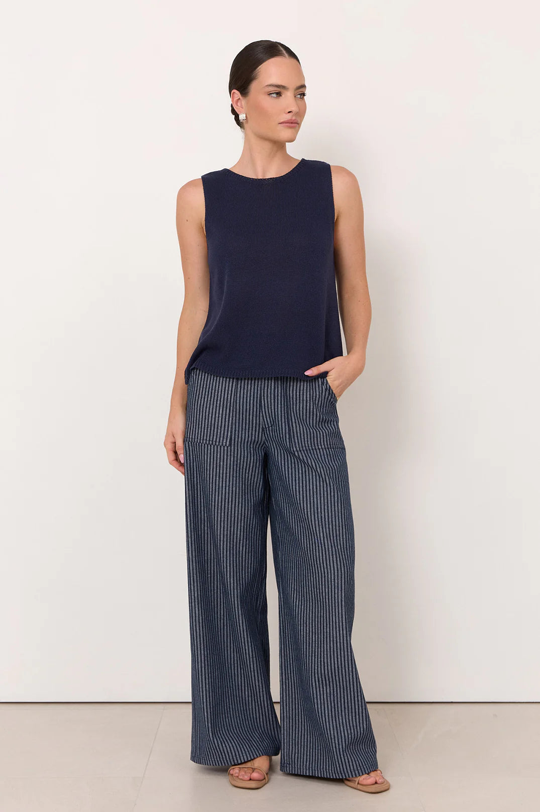 Gabriella Stripe Denim Pant Stripe Denim Bottoms Adorne